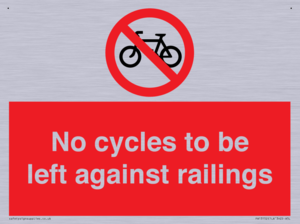 No cycles to be left against railings